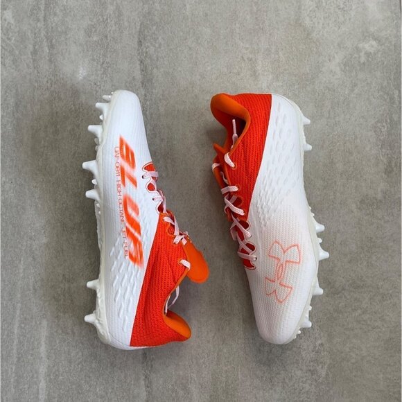 Under Armour White and Orange Athletic Shoes - Picture 3 of 11